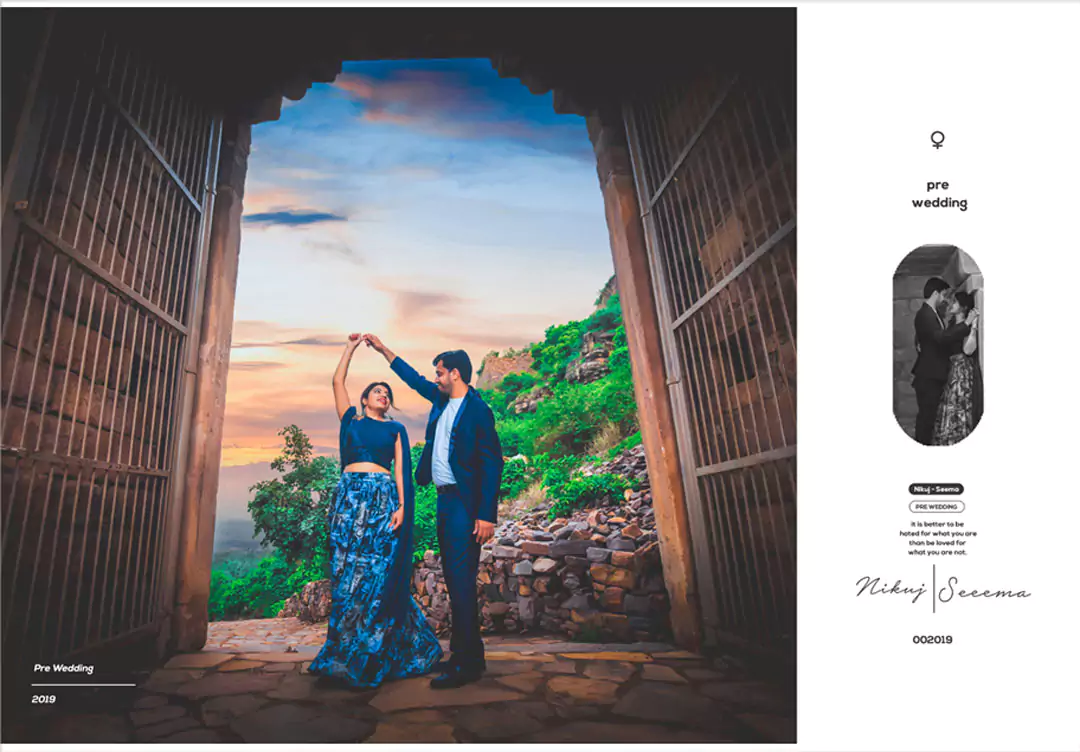 pre wedding photo album design 18x24 - Free Wedding PSD