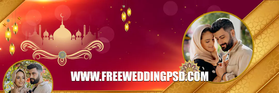 muslim wedding background design psd