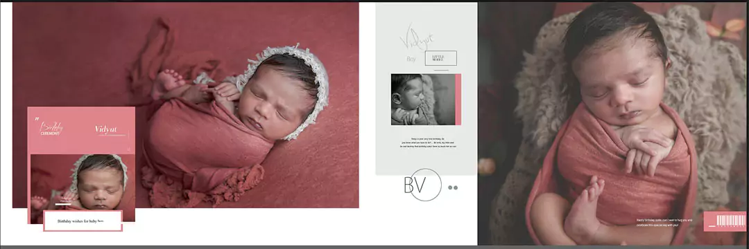 Birthday Album Design PSD Free Download 12X36