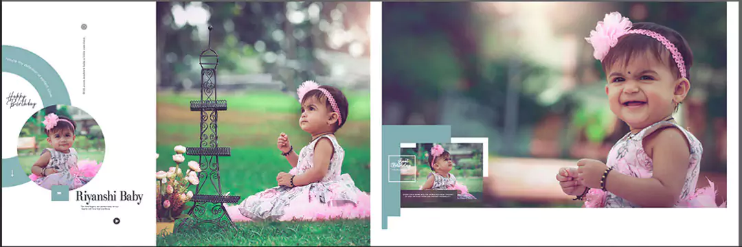 Birthday Album Design PSD Free Download 12X36