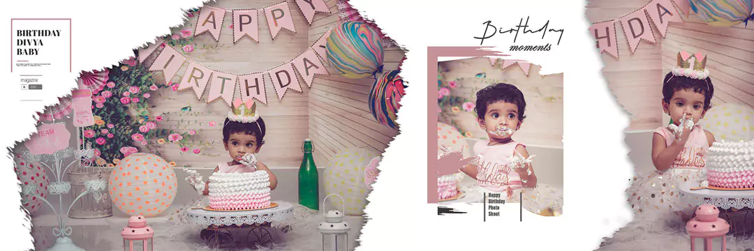Birthday Album Design PSD Free Download 12X36