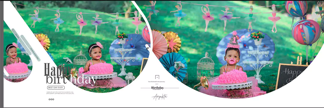 Birthday Album Design PSD Free Download 12X36