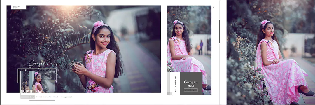Birthday Album Design PSD Free Download 12X36