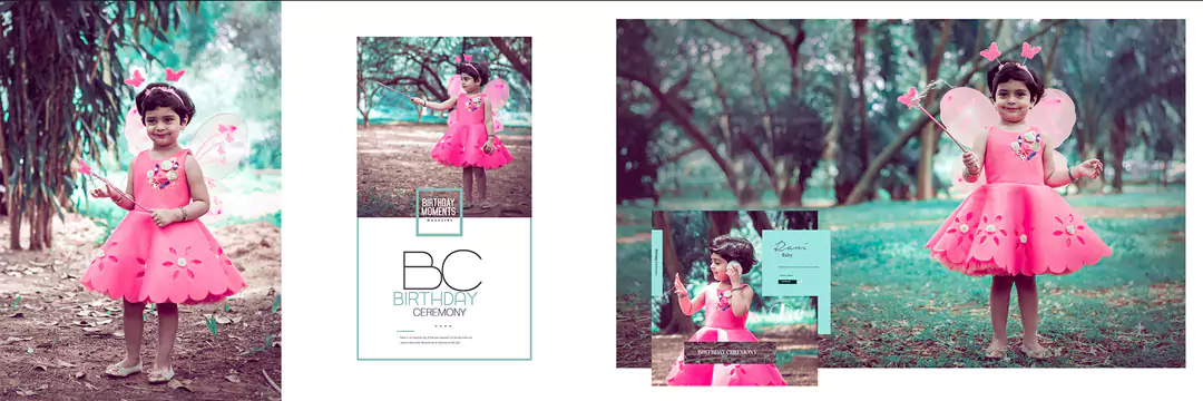 Birthday Album Design PSD Free Download 12X36