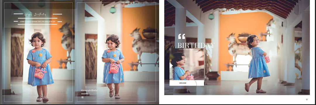 Birthday Album Design PSD Free Download 12X36