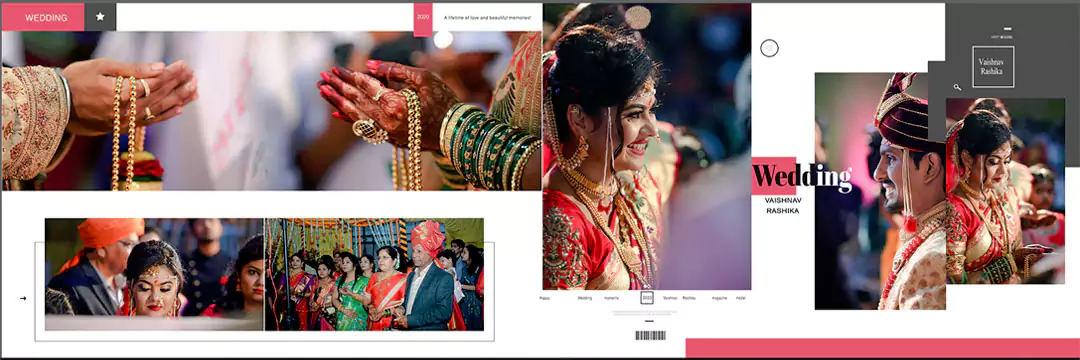 bride and groom wedding album designer