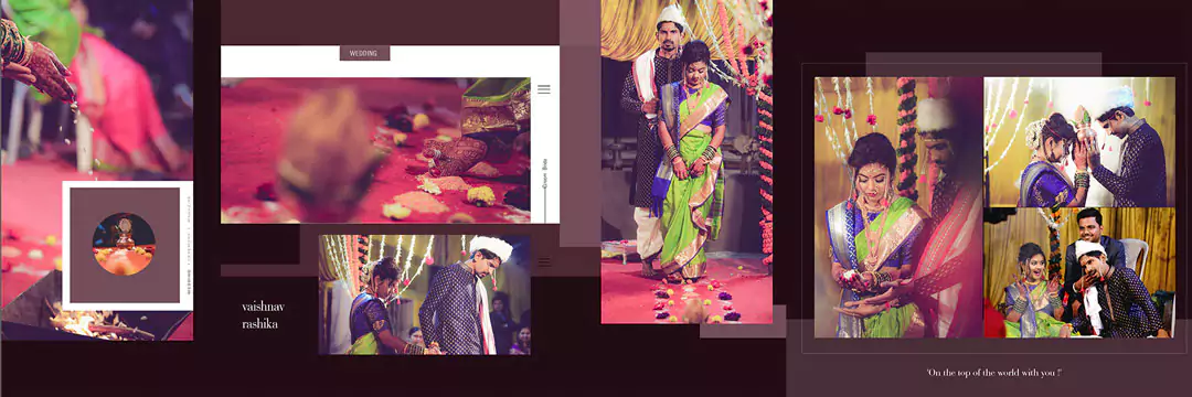 bride and groom wedding album designer