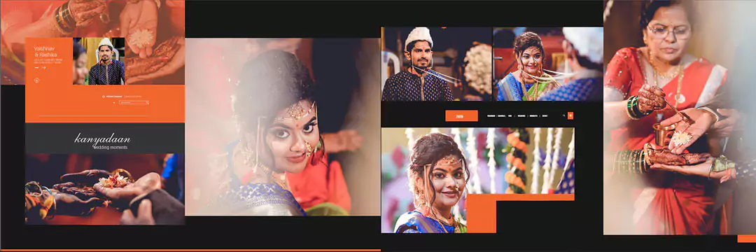 bride and groom wedding album designer