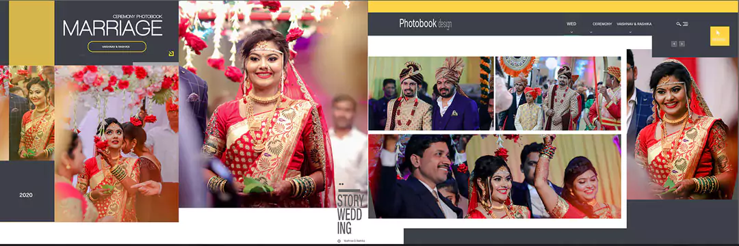 bride and groom wedding album designer