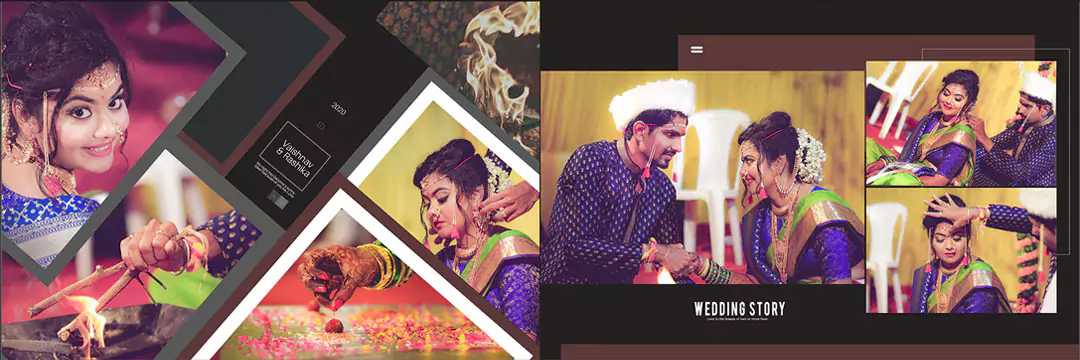 bride and groom wedding album designer