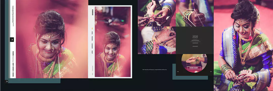 bride and groom wedding album designer