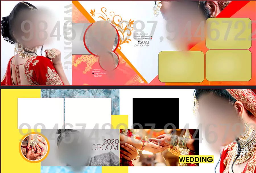 Album Design 12X36 PSD Wedding Background-free Download