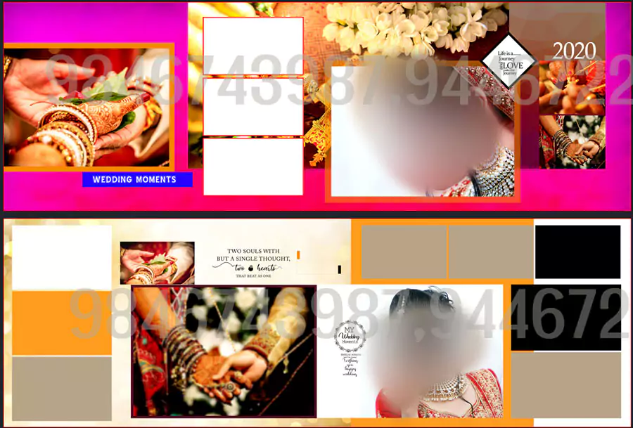 Album Design 12X36 PSD Wedding Background-free Download