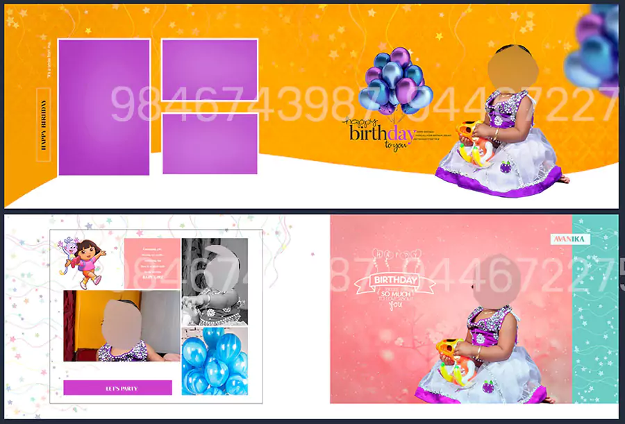 Birthday Album Design PSD