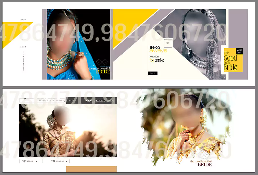 Indian Album Design PSD 12x36 Templates Collection