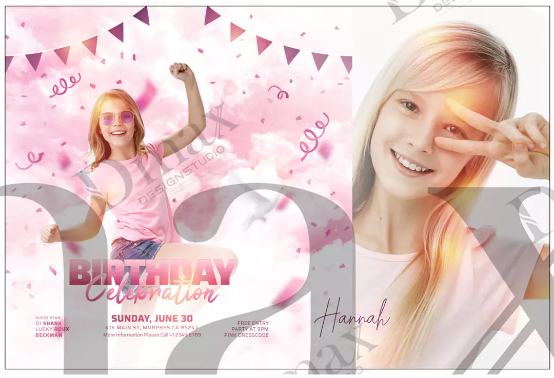 Birthday Album Design PSD Free Download 16x24