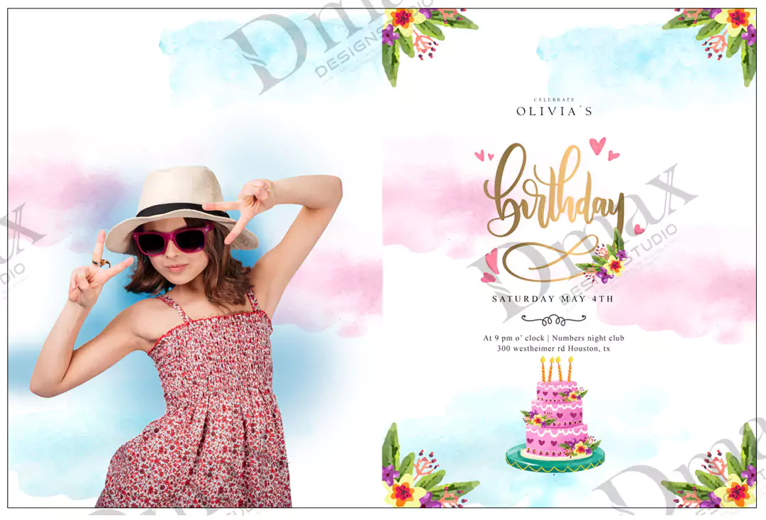 Birthday Album Design PSD Free Download 16x24