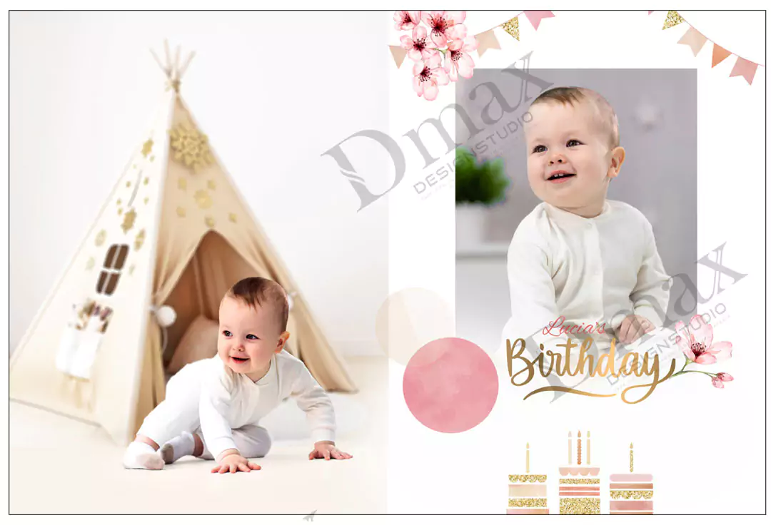 Birthday Album Design PSD Free Download 16x24