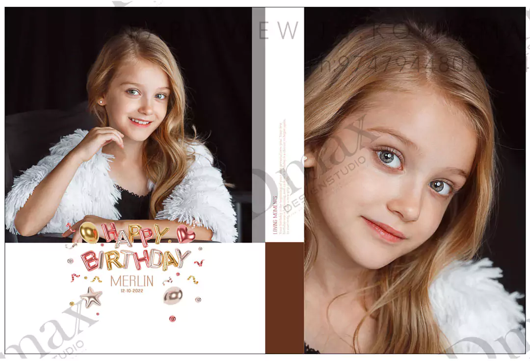 Birthday Album Design PSD Free Download 16x24