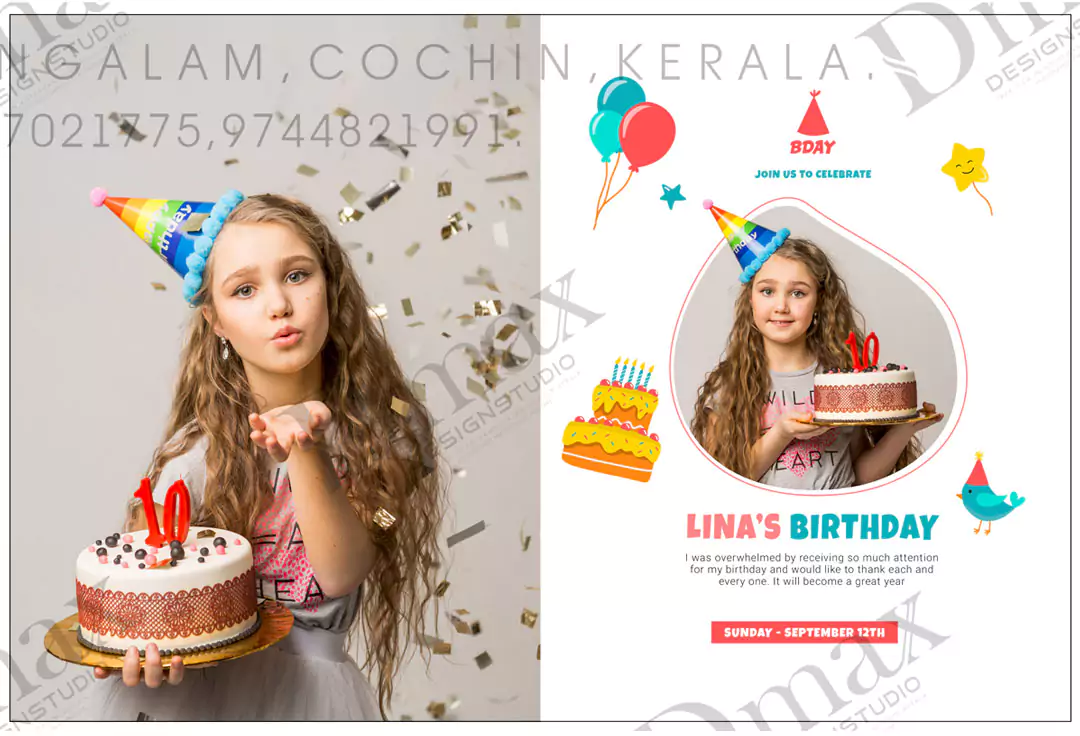 Birthday Album Design PSD Free Download 16x24