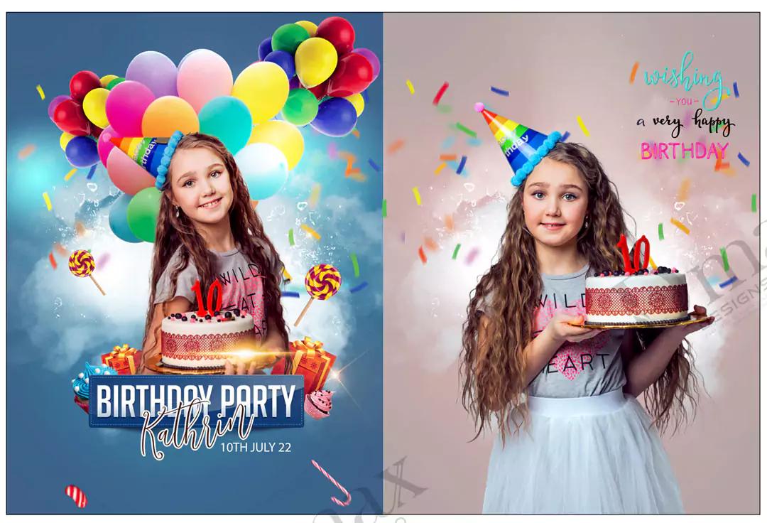 Birthday Album Design PSD Free Download 16x24