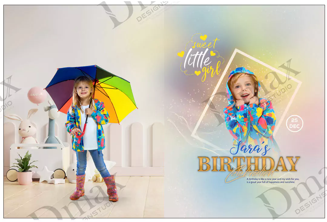 Birthday Album Design PSD Free Download 16x24