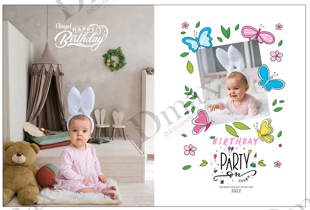 Birthday Album Design PSD Free Download 16x24