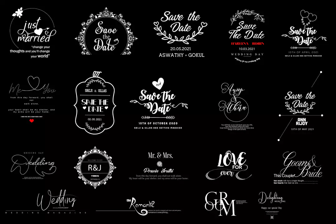 wedding letters and Fonts