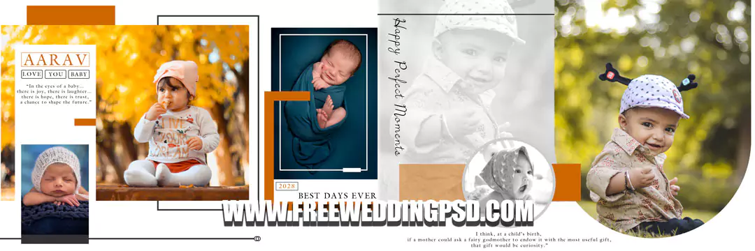 Birthday Album Design PSD Free Download 12X36