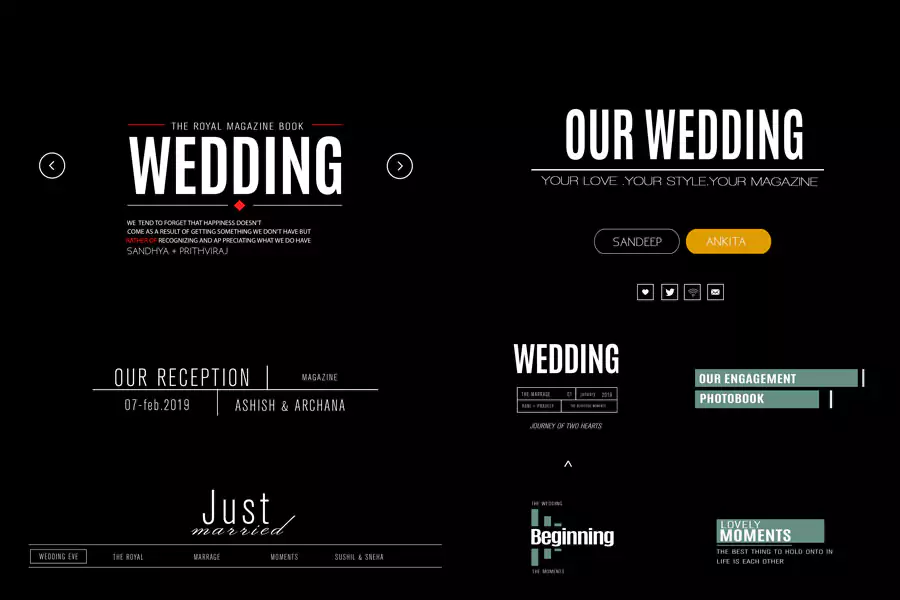 Wedding Fonts and letters Perfect for wedding album design