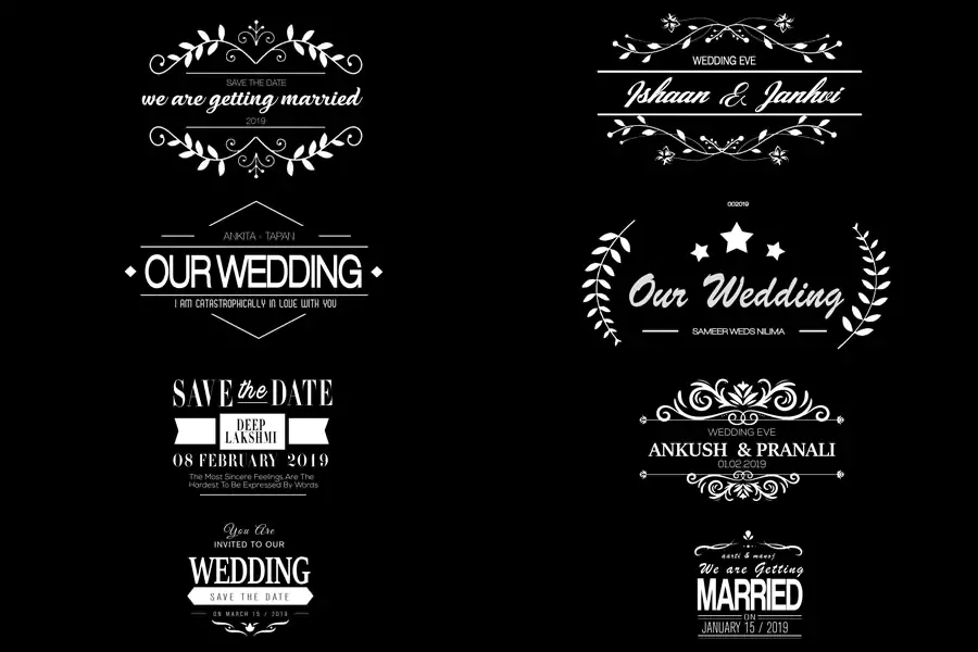 Wedding Fonts and letters Perfect for wedding album design