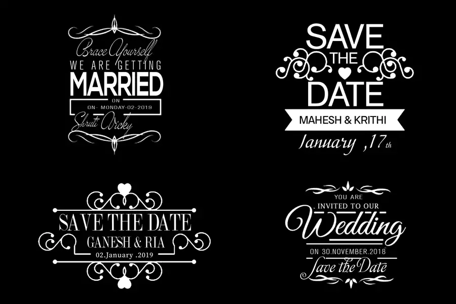 Wedding Fonts and letters Perfect for wedding album design