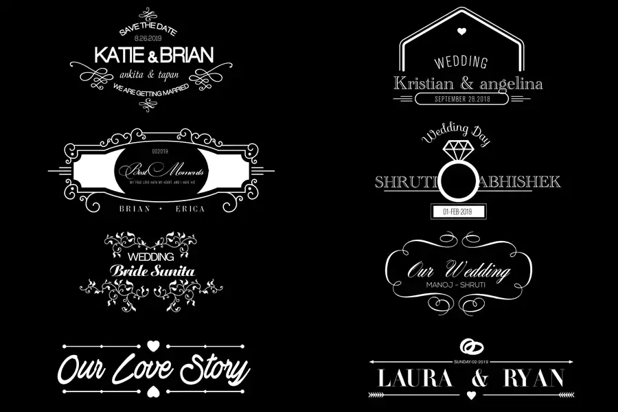 Wedding Fonts and letters Perfect for wedding album design