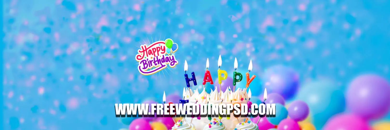 happy birthday psd background 12x36