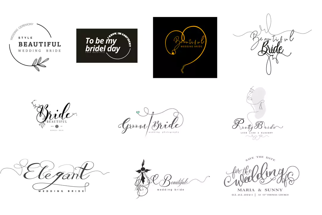 wedding-bridal-groom Fonts and letters Perfect for album design