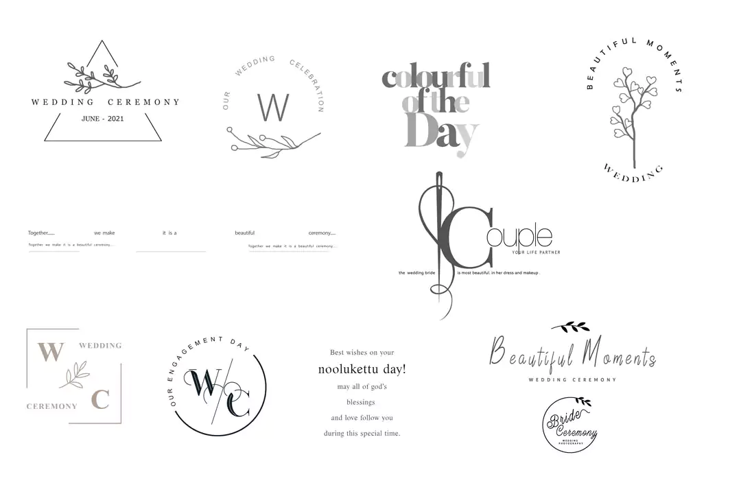 wedding-bridal-groom Fonts and letters Perfect for album design