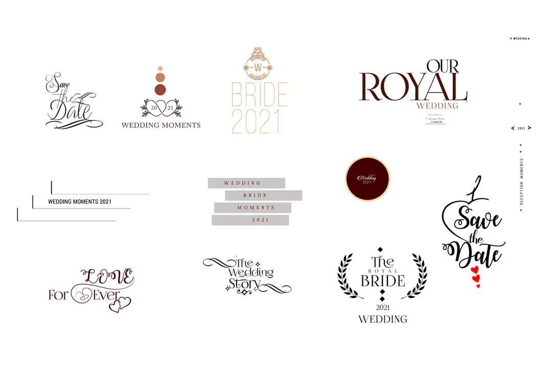 wedding-bridal-groom Fonts and letters Perfect for album design