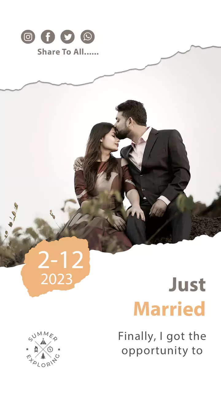 wedding save the date and social media PSD template