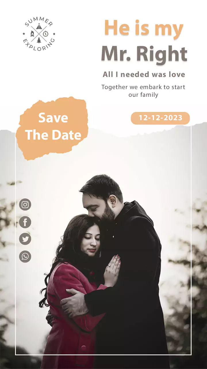 wedding social media PSD template