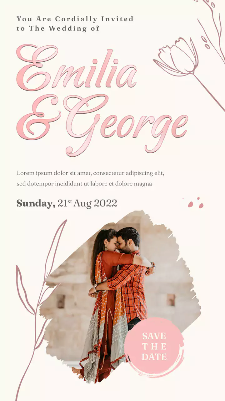 save the date story template indian wedding