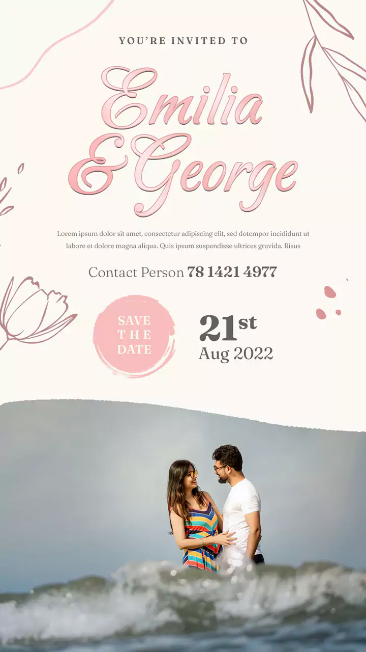 save the date story template indian wedding