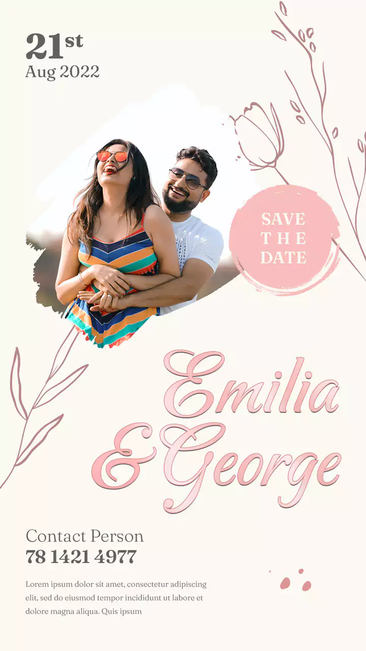 save the date story template indian wedding