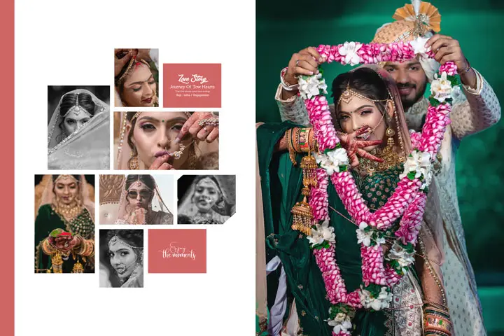 wedding highlights photo album psd design