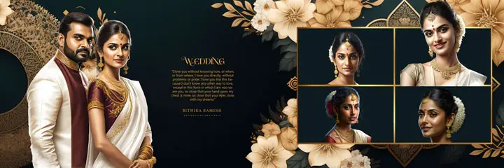 3D wedding album PSD design