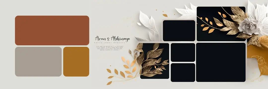 Dark theme oil paint wedding album psd 2023