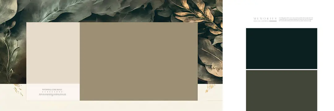Dark theme oil paint wedding album psd 2023