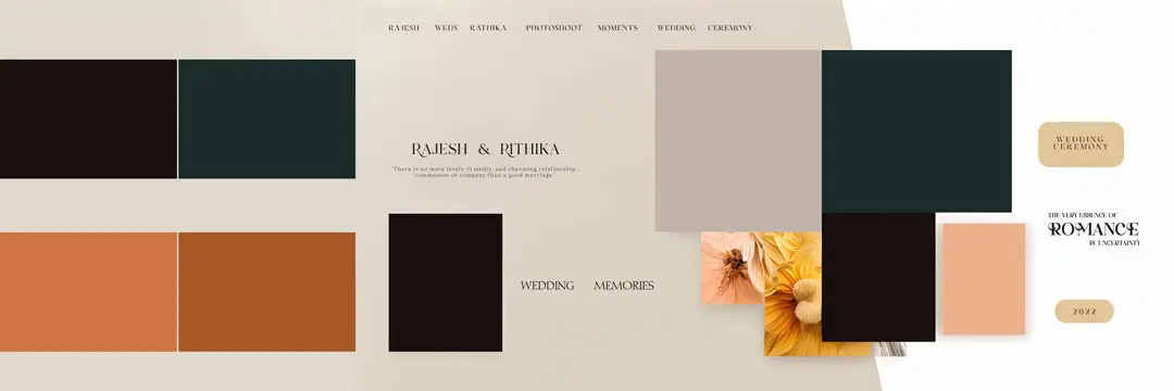 Dark theme oil paint wedding album psd 2023