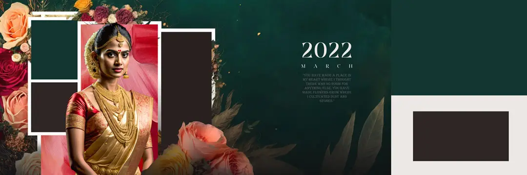 oil paint bridal wedding album 12x36 PSD design 2023