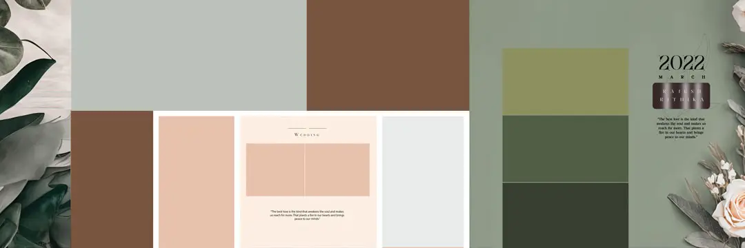oil paint bridal wedding album 12x36 PSD design 2023