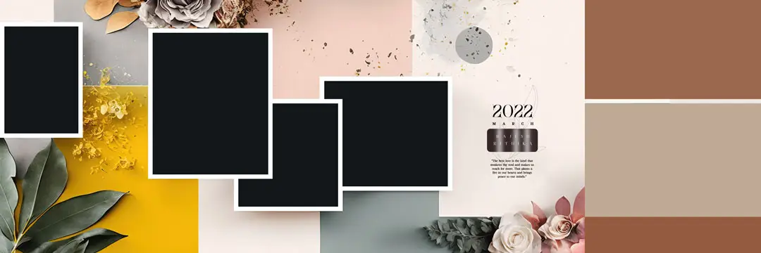 oil paint bridal wedding album 12x36 PSD design 2023